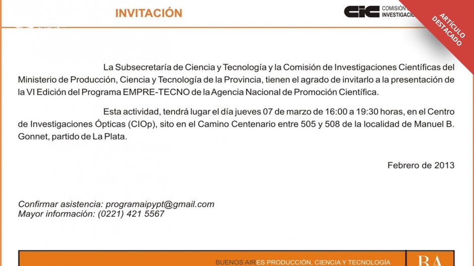 imagen - Presentación VI Edición del Programa EMPRETECNO